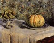 古斯塔夫卡里伯特 - Melon and Bowl of Figs Gustave Caillebotte